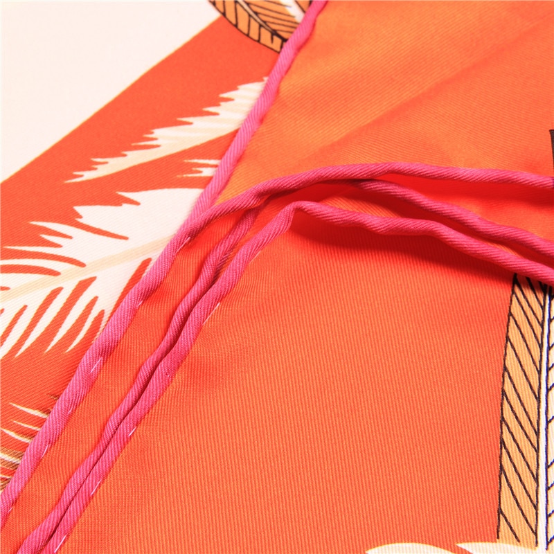 Womens Bird Print Square Silk Scarf