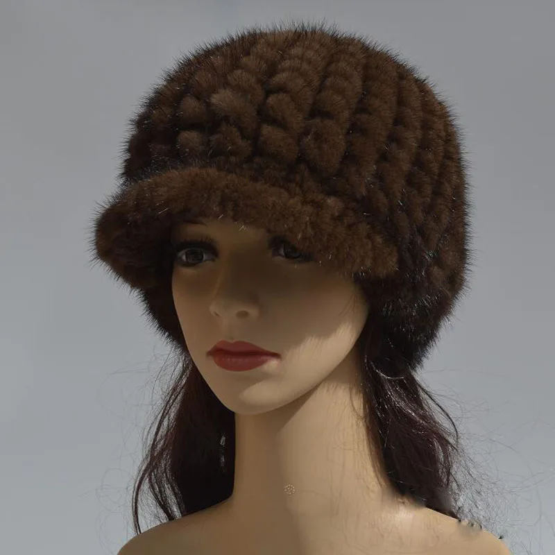 Women's Knitted Mink Fur Hat