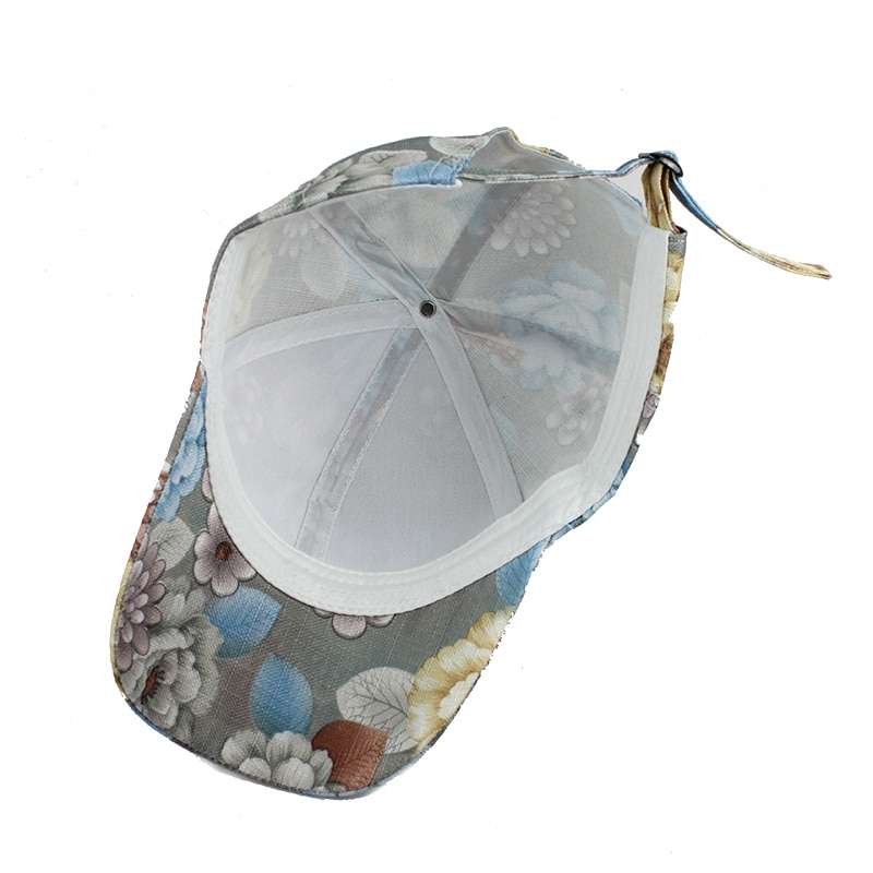 Cotton Baseball Cap in Floral Print
