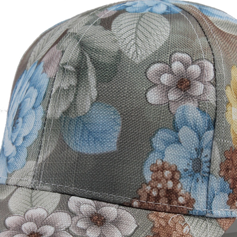 Cotton Baseball Cap in Floral Print