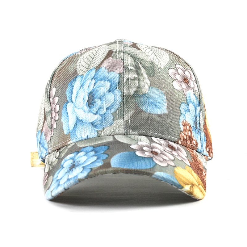Cotton Baseball Cap in Floral Print