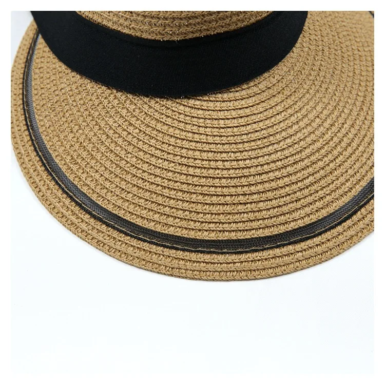 Women's Ribbon Straw Sun Visor