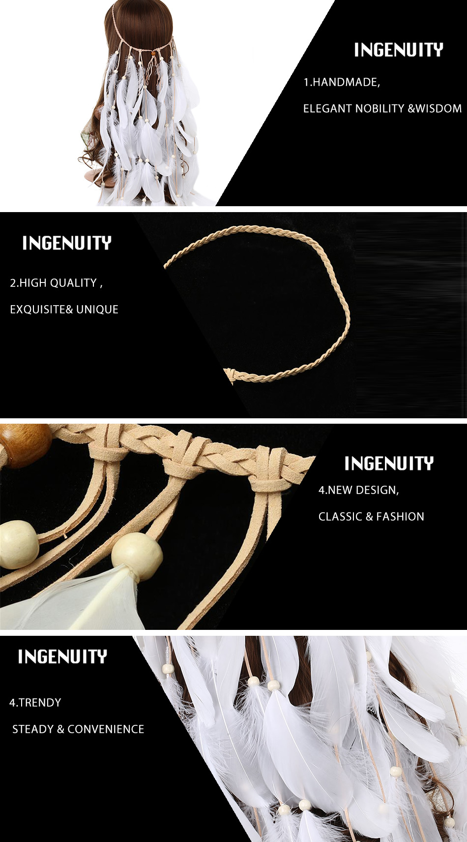 Women's Fashion Bohemian Style Feather Headwear