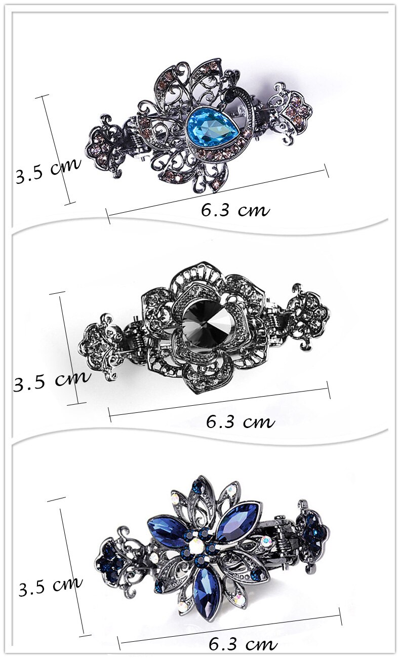 Women's Vintage Style Crystal Hair Clip