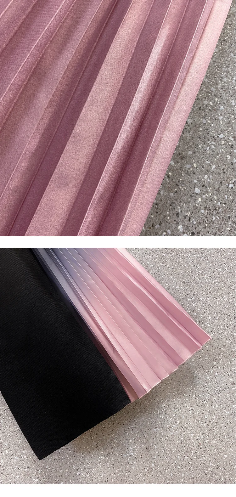 Women's Gradient Color Pleated Dress