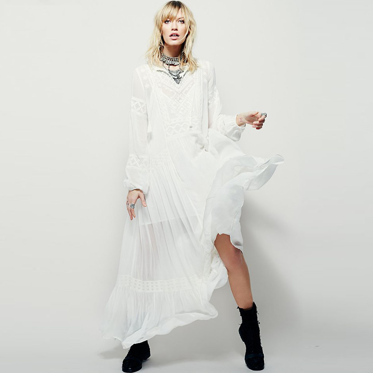 Vintage Women's Dress with Long Sleeves