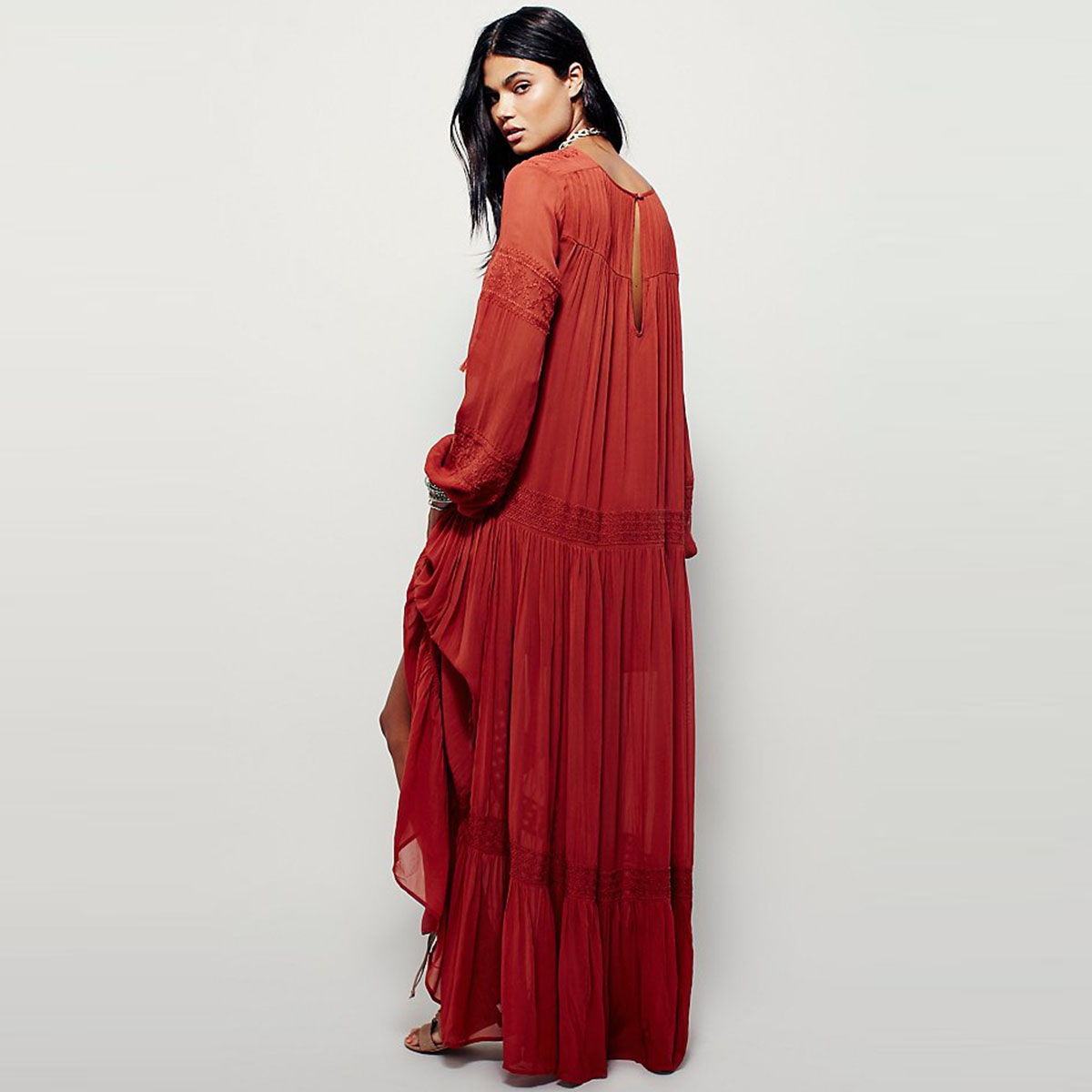 Vintage Women's Dress with Long Sleeves