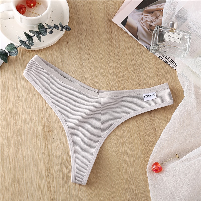 Women's  Striped Thong Panties, 3 Pcs