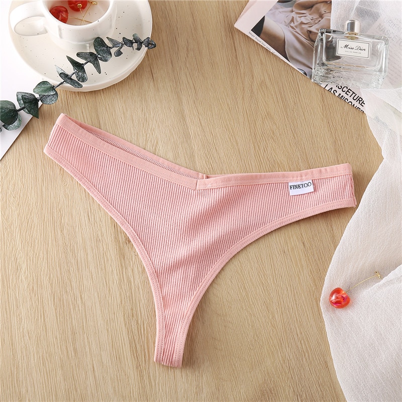 Women's  Striped Thong Panties, 3 Pcs