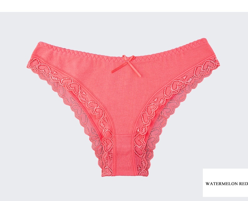 Women's Solid Color Panties Set, 6 Pcs