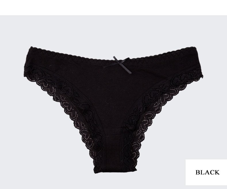 Women's Solid Color Panties Set, 6 Pcs