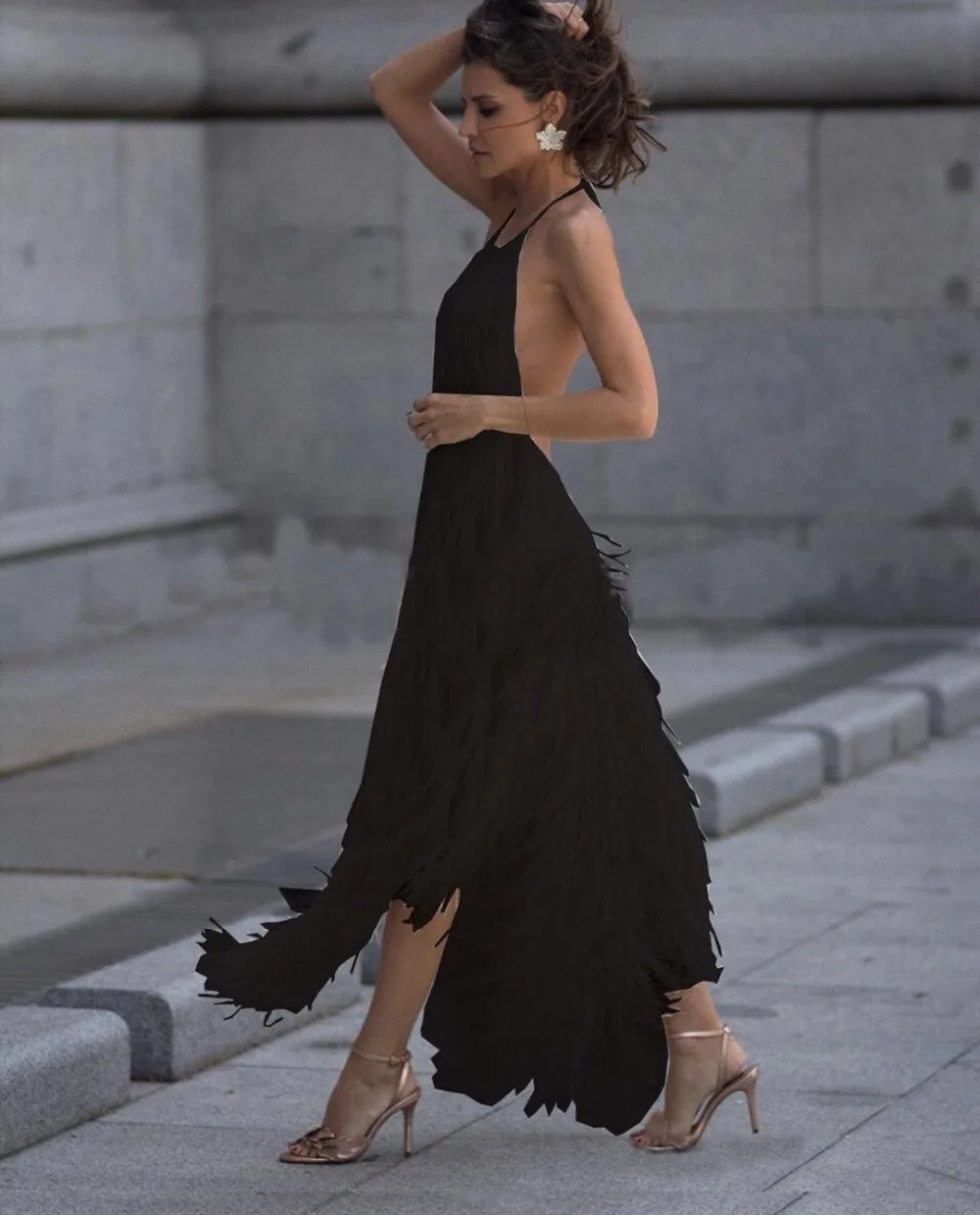 High Waist Asymmetrical Dress for Women