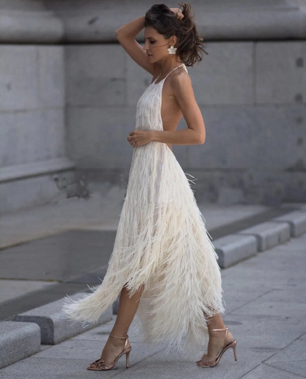 High Waist Asymmetrical Dress for Women