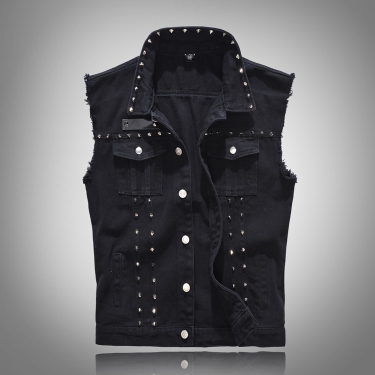 Black Denim Vest for Men