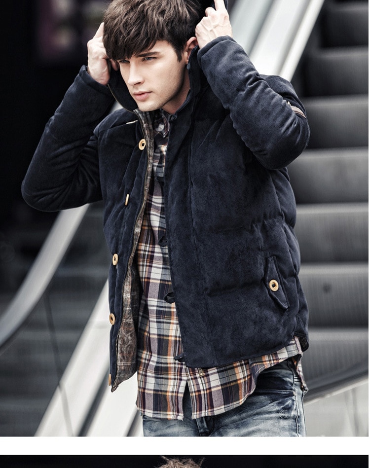 Stylish Windproof Padded Cotton Men&rsquo;s Parka Jacket