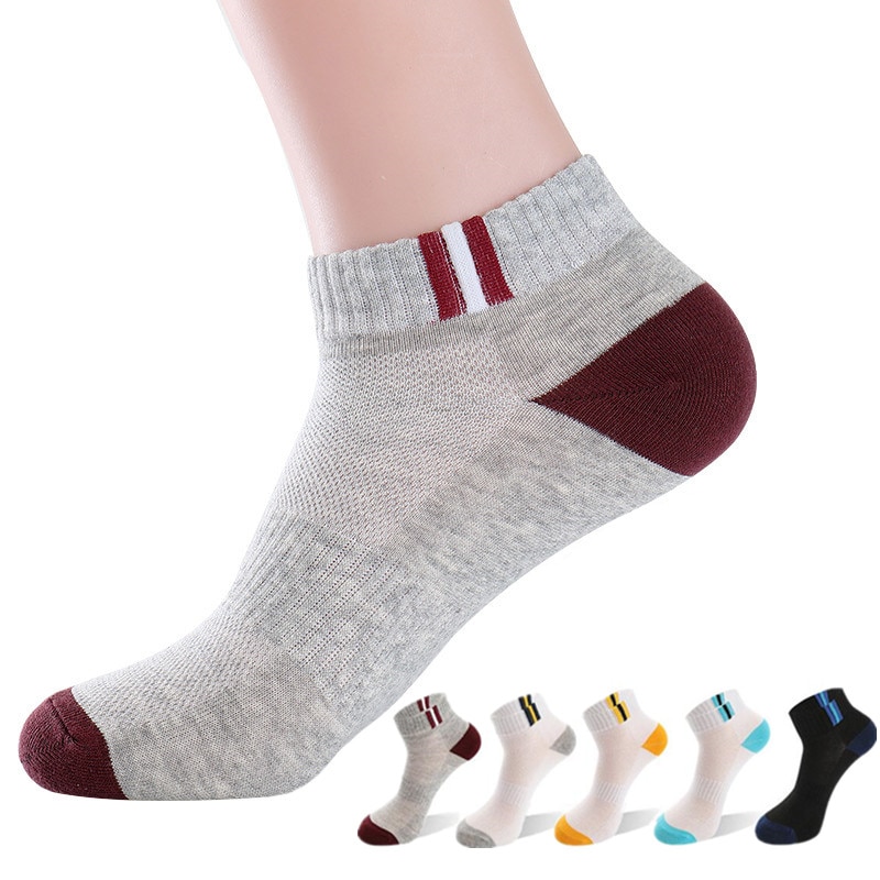 Men's Striped Detail Socks 5 Pairs Set