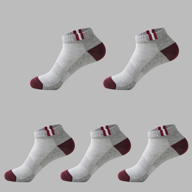 Men's Striped Detail Socks 5 Pairs Set