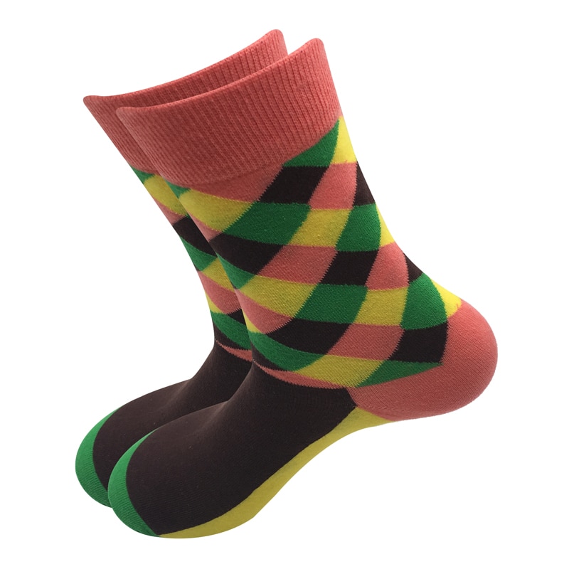 Men's British Woven Print Socks 5 Pairs Set