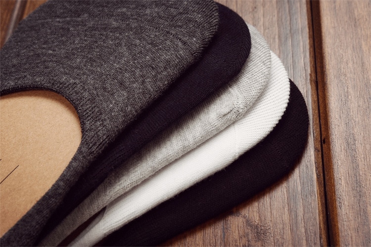 Men's Short Cotton Socks 5 Pairs Set
