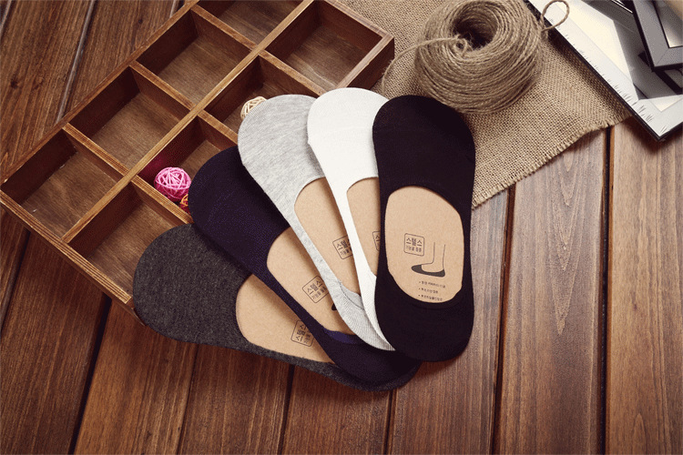 Men's Short Cotton Socks 5 Pairs Set