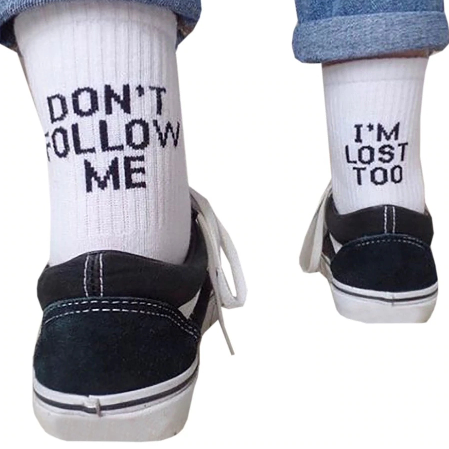 Unisex Black and White Socks