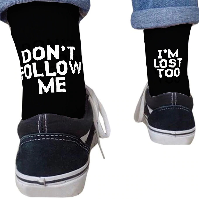 Unisex Black and White Socks