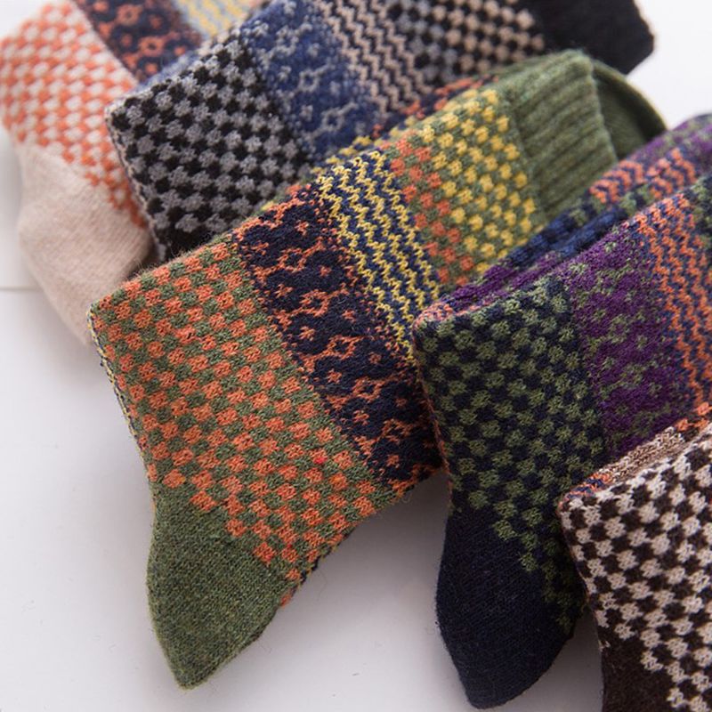 Men's Woolen Socks 5 Pairs Set