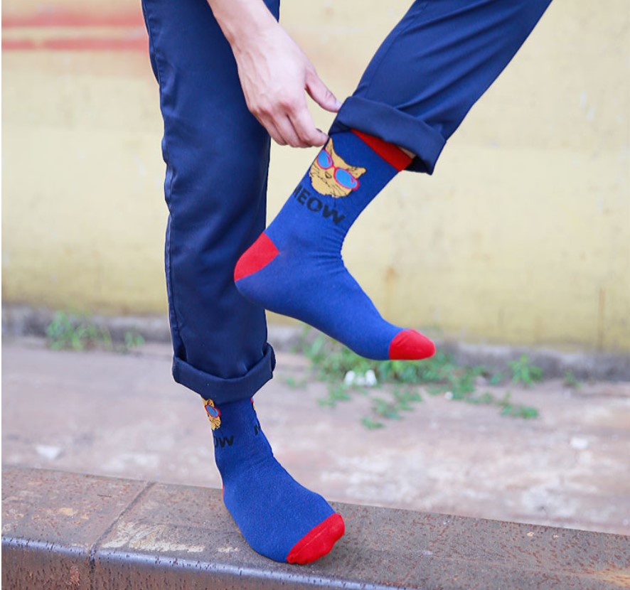 Men's Meow Print Socks