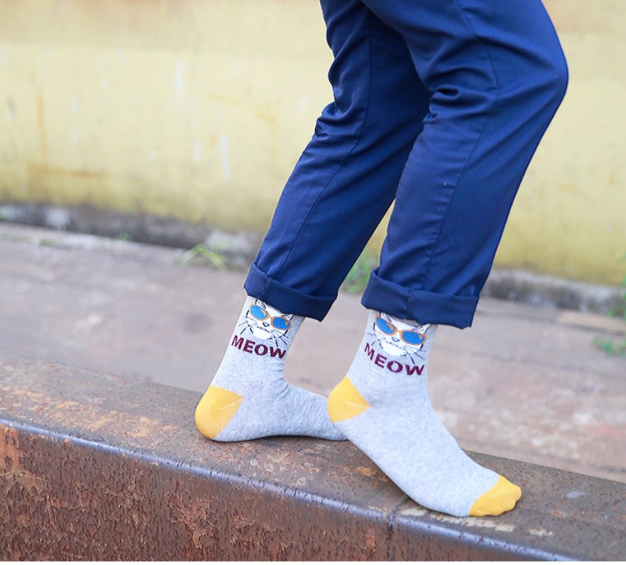 Men's Meow Print Socks