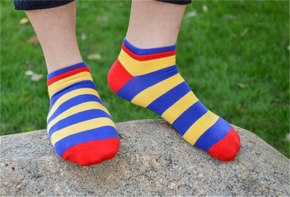 Men's Colorful Stripes Cotton Socks