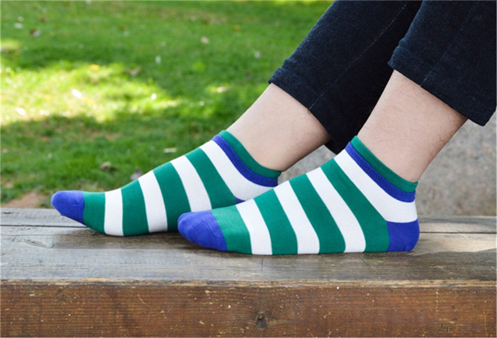 Men's Colorful Stripes Cotton Socks