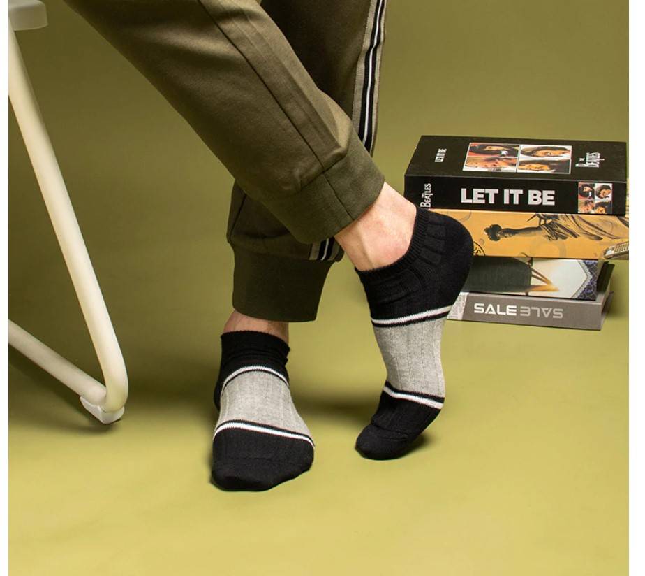 Men's Wide Stripe Bamboo Fiber Socks