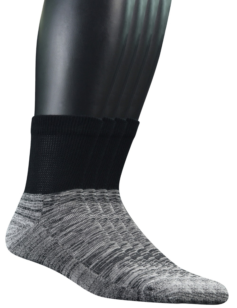Men's Malange Grey Diabetic Ankle 4 Pairs Set