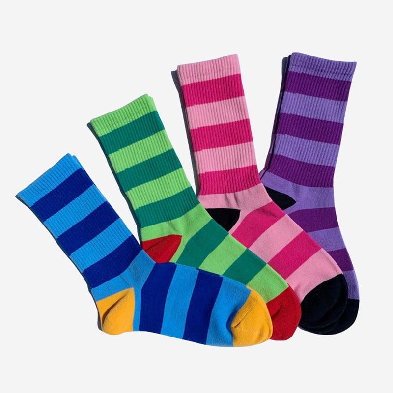 Men's Streetwear Striped Cotton Socks
