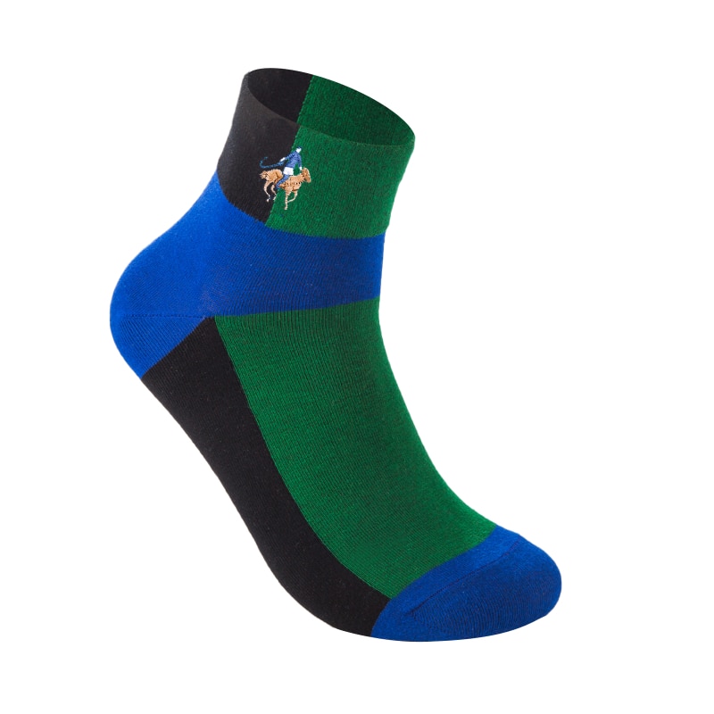 Men's Colorblock Socks 5 Pairs Set