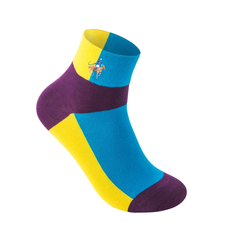 Men's Colorblock Socks 5 Pairs Set