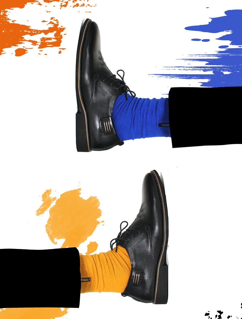 Colorful Cotton Socks for Men 7 Pairs Set