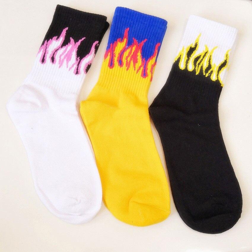 Flame Printed Streetwear Socks