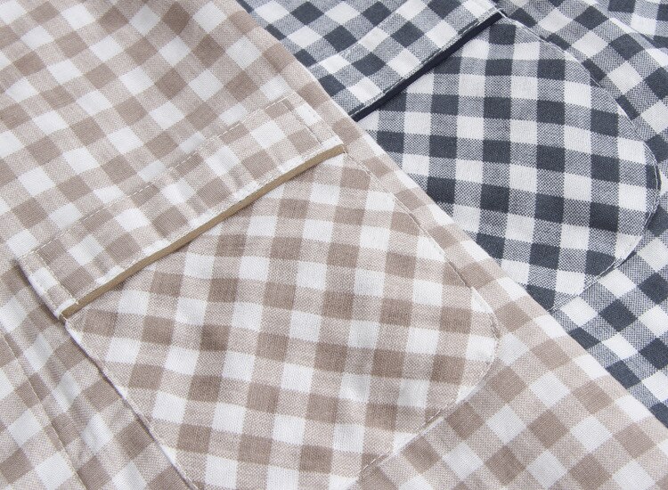 Men's Short Sleeved Summer Plaid Cotton Pajama Set
