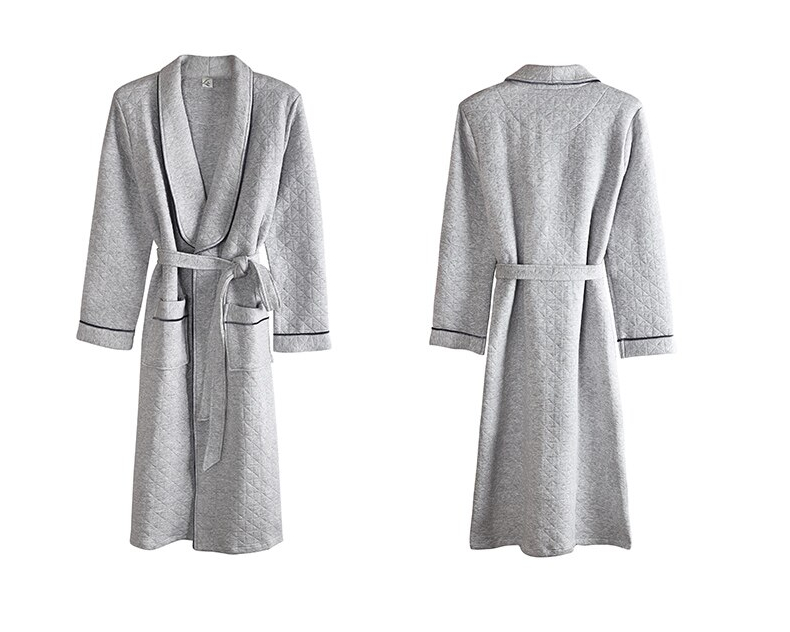 Long Sleeved Air Cotton Bathrobe for Men