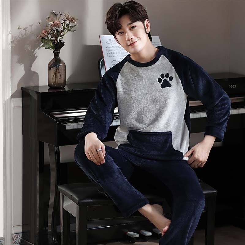 Men's Long Sleeved Warm Pajama Set