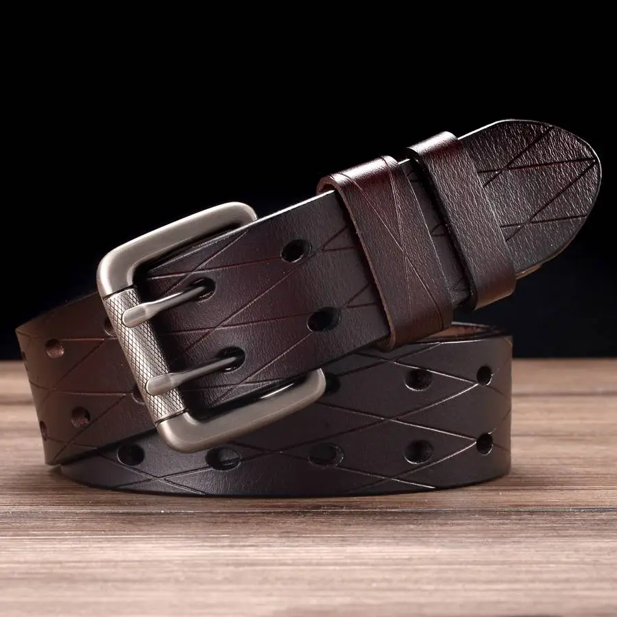 Men's Double Row Leather Belt