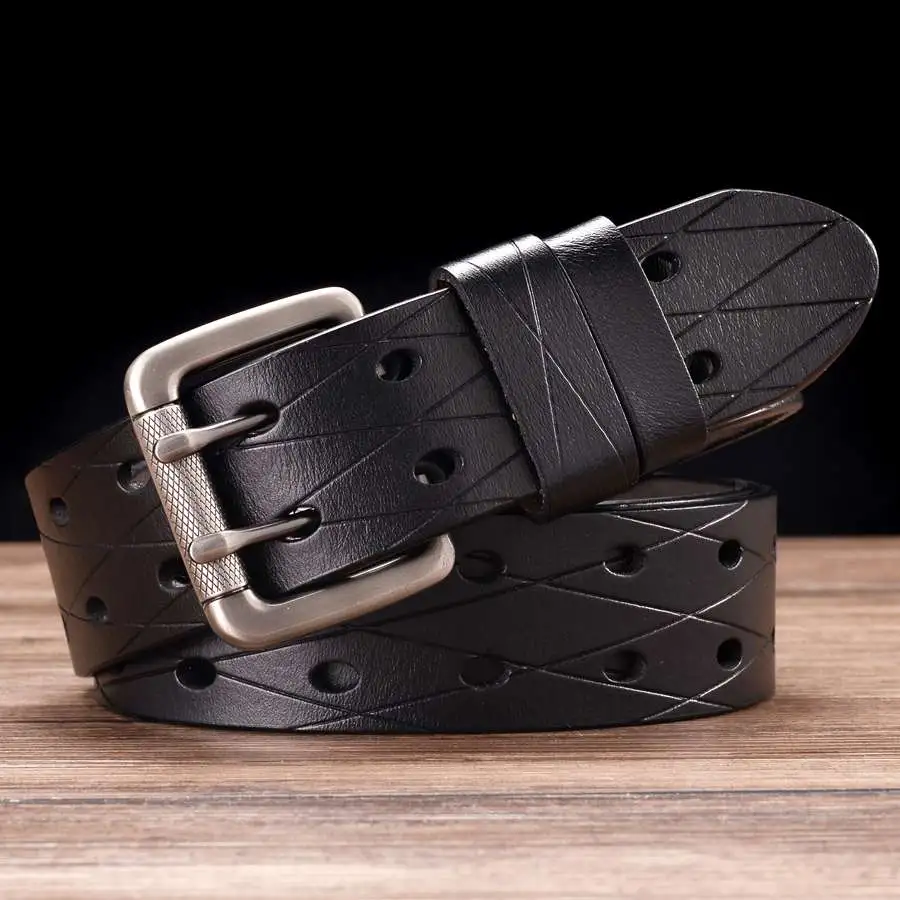 Men's Double Row Leather Belt