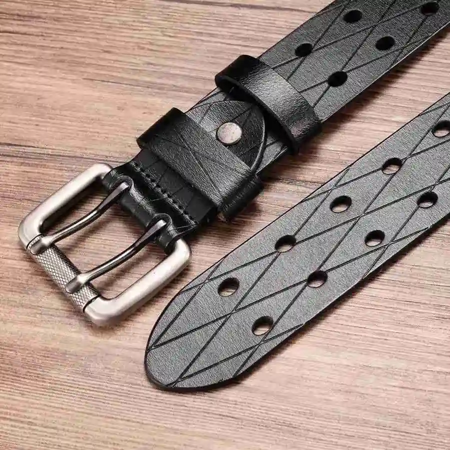 Men's Double Row Leather Belt