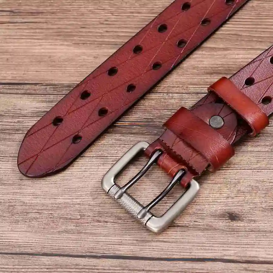 Men's Double Row Leather Belt