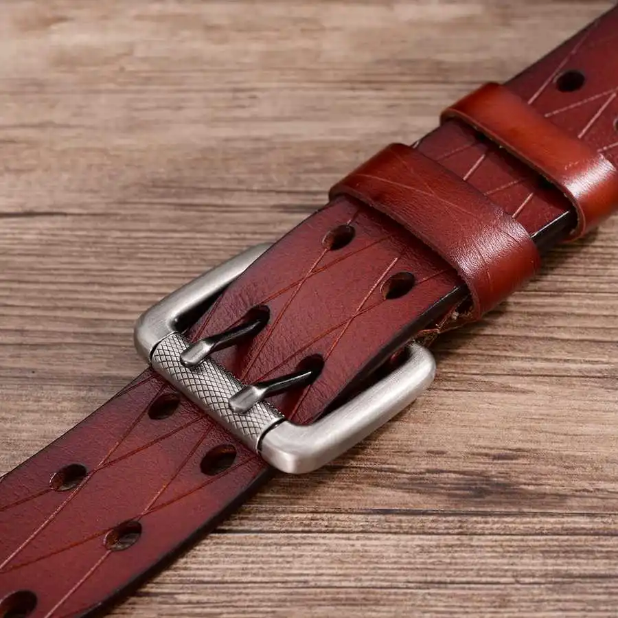 Men's Double Row Leather Belt