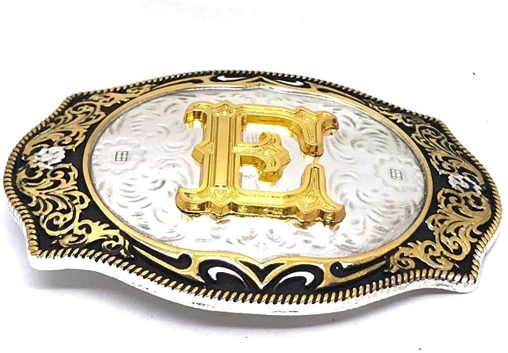 Men's Western Belt Buckle with Initial Letters