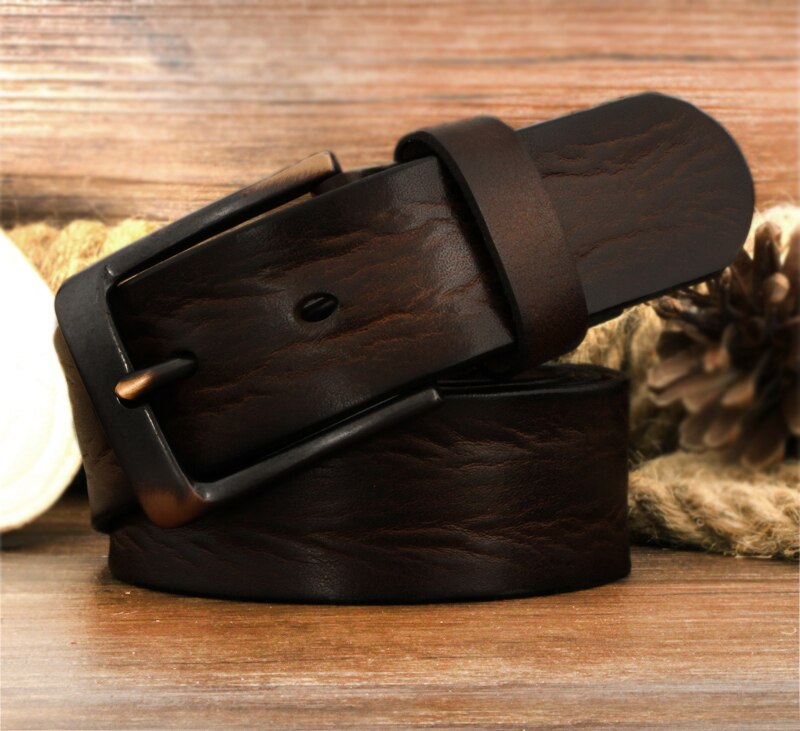 Men's Leather Belt with Buckle