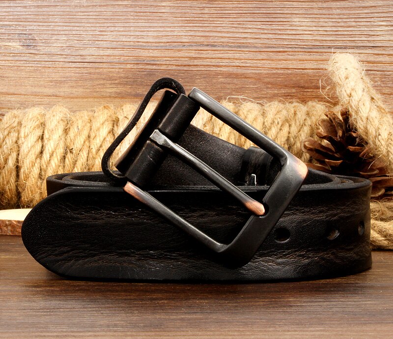 Men's Leather Belt with Buckle