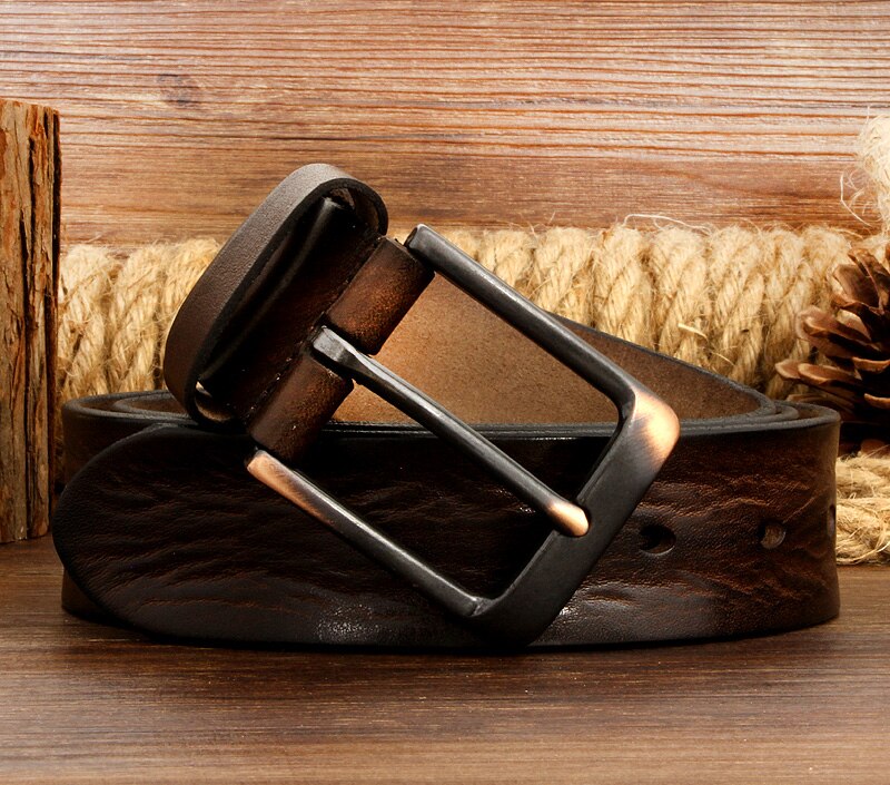 Men's Leather Belt with Buckle